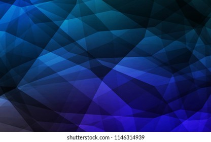 Dark BLUE vector low poly cover. A completely new color illustration in a polygonal style. Best triangular design for your business.