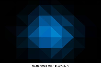 Dark BLUE vector low poly cover. Creative illustration in halftone style with triangles. Template for cell phone's backgrounds.