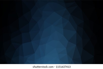 Dark BLUE vector low poly cover. Modern geometrical abstract illustration with gradient. Brand new style for your business design.