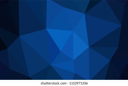 Dark BLUE vector low poly cover. Glitter abstract illustration with an elegant triangles. Pattern for a brand book's backdrop.