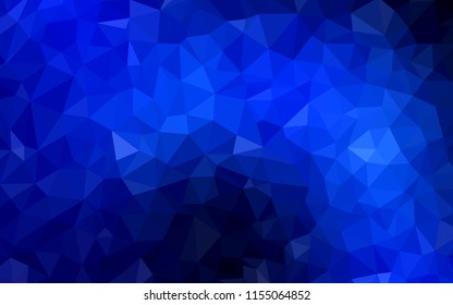 Dark BLUE vector low poly layout. Geometric illustration in Origami style with gradient.  A new texture for your web site.