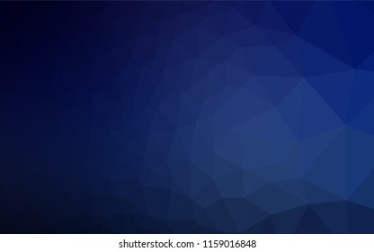 Dark BLUE vector low poly layout. Shining illustration, which consist of triangles. The polygonal design can be used for your web site.