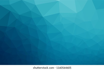 Dark BLUE vector low poly texture. Triangular geometric sample with gradient.  The best triangular design for your business.