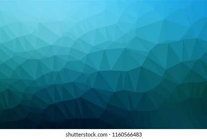 Dark BLUE vector low poly cover. Creative geometric illustration in Origami style with gradient. The elegant pattern can be used as part of a brand book.