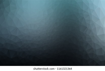 Dark BLUE vector low poly layout. Shining illustration, which consist of triangles. The textured pattern can be used for background.