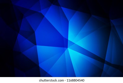 Dark BLUE vector low poly layout. Glitter abstract illustration with an elegant triangles. A completely new design for your leaflet.