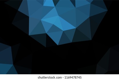 Dark BLUE vector low poly texture. Glitter abstract illustration with an elegant design. The template can be used as a background for cell phones.