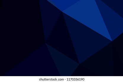 Dark BLUE vector low poly cover. Glitter abstract illustration with an elegant triangles. Pattern for a brand book's backdrop.