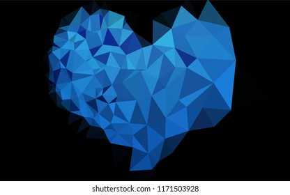 Dark BLUE vector low poly texture. Colorful illustration in abstract style with gradient. The template can be used as a background for cell phones.