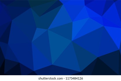 Dark BLUE vector low poly texture. Shining colorful illustration with triangles. Textured pattern for your backgrounds.