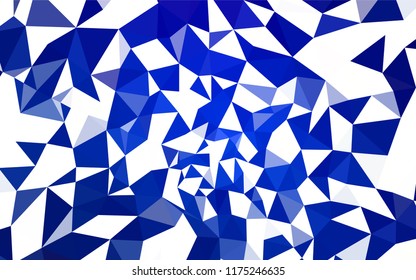 Dark BLUE vector low poly texture. A sample with polygonal shapes. Best triangular design for your business.