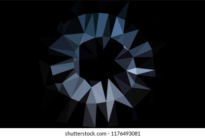 Dark BLUE vector low poly layout. Creative illustration in halftone style with gradient. The template can be used as a background for cell phones.
