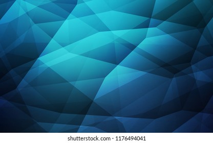 Dark BLUE vector low poly texture. Elegant bright polygonal illustration with gradient. Triangular pattern for your design.