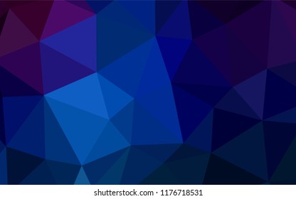 Dark BLUE vector low poly texture. Elegant bright polygonal illustration with gradient. Template for cell phone's backgrounds.