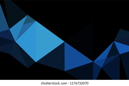 Dark BLUE vector low poly layout. Shining illustration, which consist of triangles. The template can be used as a background for cell phones.
