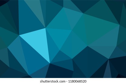 Dark BLUE vector low poly layout. Triangular geometric sample with gradient.  Best triangular design for your business.
