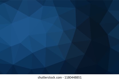 Dark BLUE vector low poly cover. A vague abstract illustration with gradient. The best triangular design for your business.