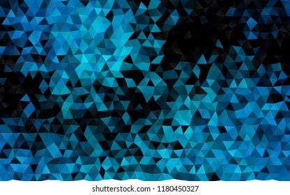 Dark BLUE vector low poly pattern. Glitter abstract illustration with an elegant design. Triangular pattern for your business design.