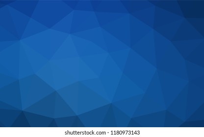 Dark BLUE vector low poly cover. Shining colored illustration in a Brand new style. Triangular pattern for your business design.