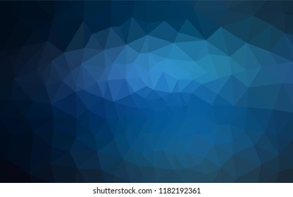 Dark BLUE vector low poly cover. Elegant bright polygonal illustration with gradient. Pattern for a brand book's backdrop.