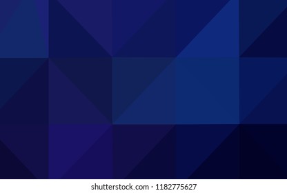 Dark BLUE vector low poly texture. Geometric illustration in Origami style with gradient.  Triangular pattern for your business design.