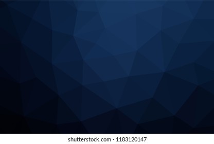 Dark BLUE vector low poly texture. Triangular geometric sample with gradient.  Brand new style for your business design.
