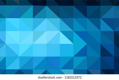 Dark BLUE vector low poly cover. Colorful illustration in polygonal style with gradient. Template for cell phone's backgrounds.