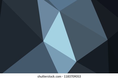 Dark BLUE vector low poly cover. Creative illustration in halftone style with triangles. Completely new template for your banner.