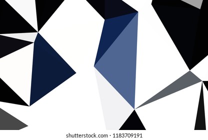Dark BLUE vector low poly texture. Shining colorful illustration with triangles. Triangular pattern for your design.