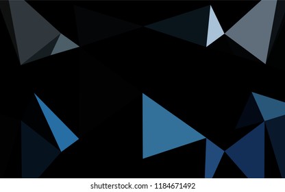 Dark BLUE vector low poly cover. Creative geometric illustration in Origami style with gradient. Triangular pattern for your business design.