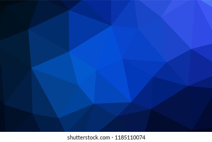 Dark BLUE vector low poly texture. A sample with polygonal shapes. Template for cell phone's backgrounds.