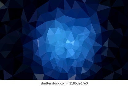 Dark BLUE vector low poly cover. Elegant bright polygonal illustration with gradient. Template for cell phone's backgrounds.