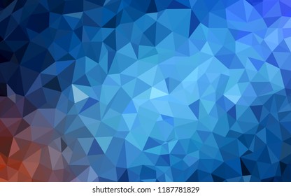 Dark BLUE vector low poly cover. Shining colorful illustration with triangles. Brand new design for your business.