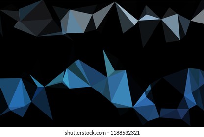 Dark BLUE vector low poly layout. Triangular geometric sample with gradient.  The completely new template can be used for your brand book.