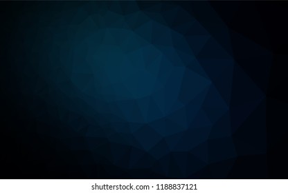 Dark BLUE vector low poly cover. A completely new color illustration in a vague style. A new texture for your design.