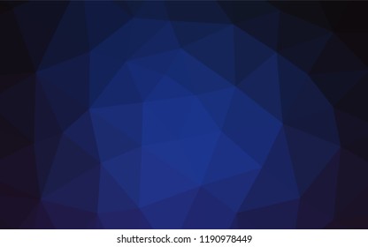 Dark BLUE vector low poly cover. A sample with polygonal shapes. The best triangular design for your business.