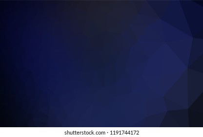 Dark BLUE vector low poly layout. An elegant bright illustration with gradient. Triangular pattern for your business design.