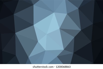 Dark BLUE vector low poly cover. Colorful illustration in polygonal style with gradient. Completely new template for your banner.
