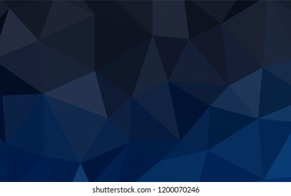 Dark BLUE vector low poly cover. Creative geometric illustration in Origami style with gradient. A completely new design for your leaflet.