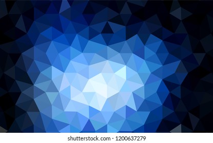 Dark BLUE vector low poly texture. Colorful illustration in polygonal style with gradient. A new texture for your web site.