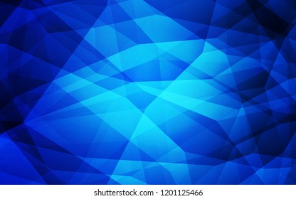 Dark BLUE vector low poly layout. Creative illustration in halftone style with triangles. Completely new template for your banner.