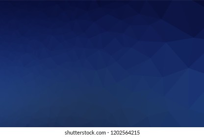 Dark BLUE vector low poly texture. Triangular geometric sample with gradient.  The template can be used as a background for cell phones.