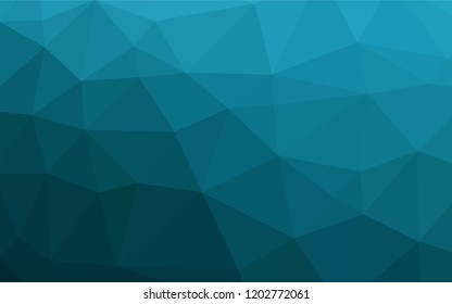 Dark BLUE vector low poly cover. Geometric illustration in Origami style with gradient.  The polygonal design can be used for your web site.