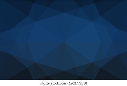 Dark BLUE vector low poly layout. Creative geometric illustration in Origami style with gradient. The textured pattern can be used for background.