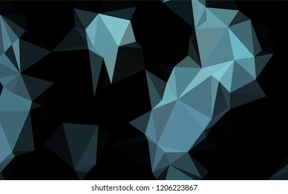 Dark BLUE vector low poly layout. Triangular geometric sample with gradient.  A completely new template for your business design.
