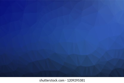 Dark BLUE vector low poly cover. Shining illustration, which consist of triangles. The template can be used as a background for cell phones.