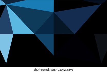 Dark BLUE vector low poly layout. Creative illustration in halftone style with gradient. Triangular pattern for your business design.