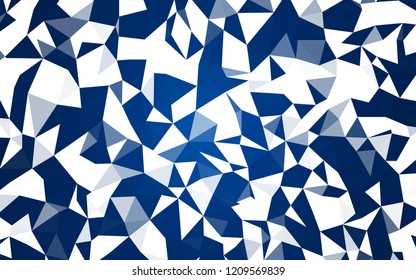 Dark BLUE vector low poly layout. Glitter abstract illustration with an elegant triangles. Brand new style for your business design.