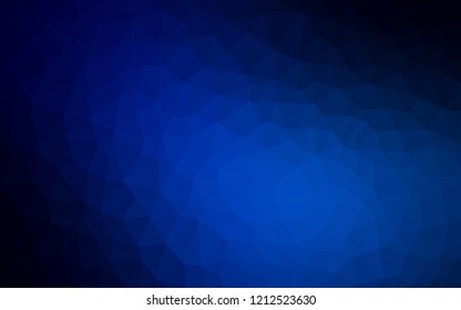 Dark BLUE vector low poly texture. Geometric illustration in Origami style with gradient.  A completely new design for your leaflet.