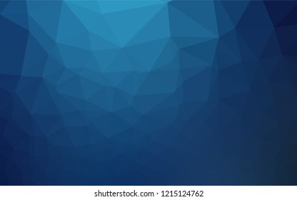 Dark BLUE vector low poly layout. Modern geometrical abstract illustration with gradient. The template can be used as a background for cell phones.